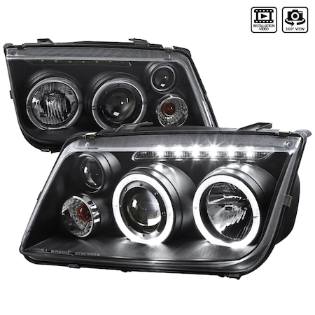 Spec-D Tuning 99-04 Volkswagen Jetta Projector Headlight Black Housing LHP-JET99JM-RS